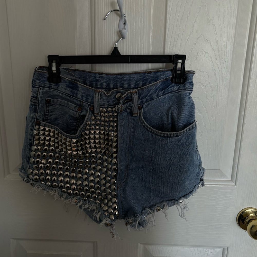 Levi shorts with silver studs size 4